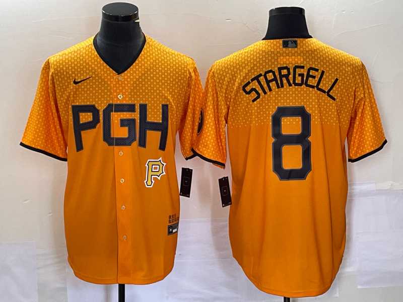 Men's Pittsburgh Pirates #8 Willie Stargell Gold 2023 City Connect Stitched Jersey,We sell and wholesale Men's Pittsburgh Pirates #8 Willie Stargell Gold 2023 City Connect Stitched Jersey on line form chian!